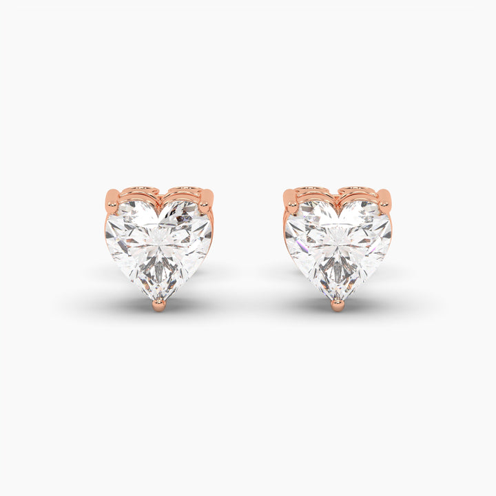 One Carat Hearts Earring