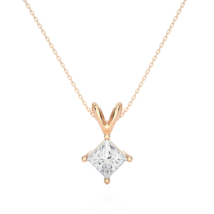 HALF CARAT PRINCESS DIAMOND NECKLACE