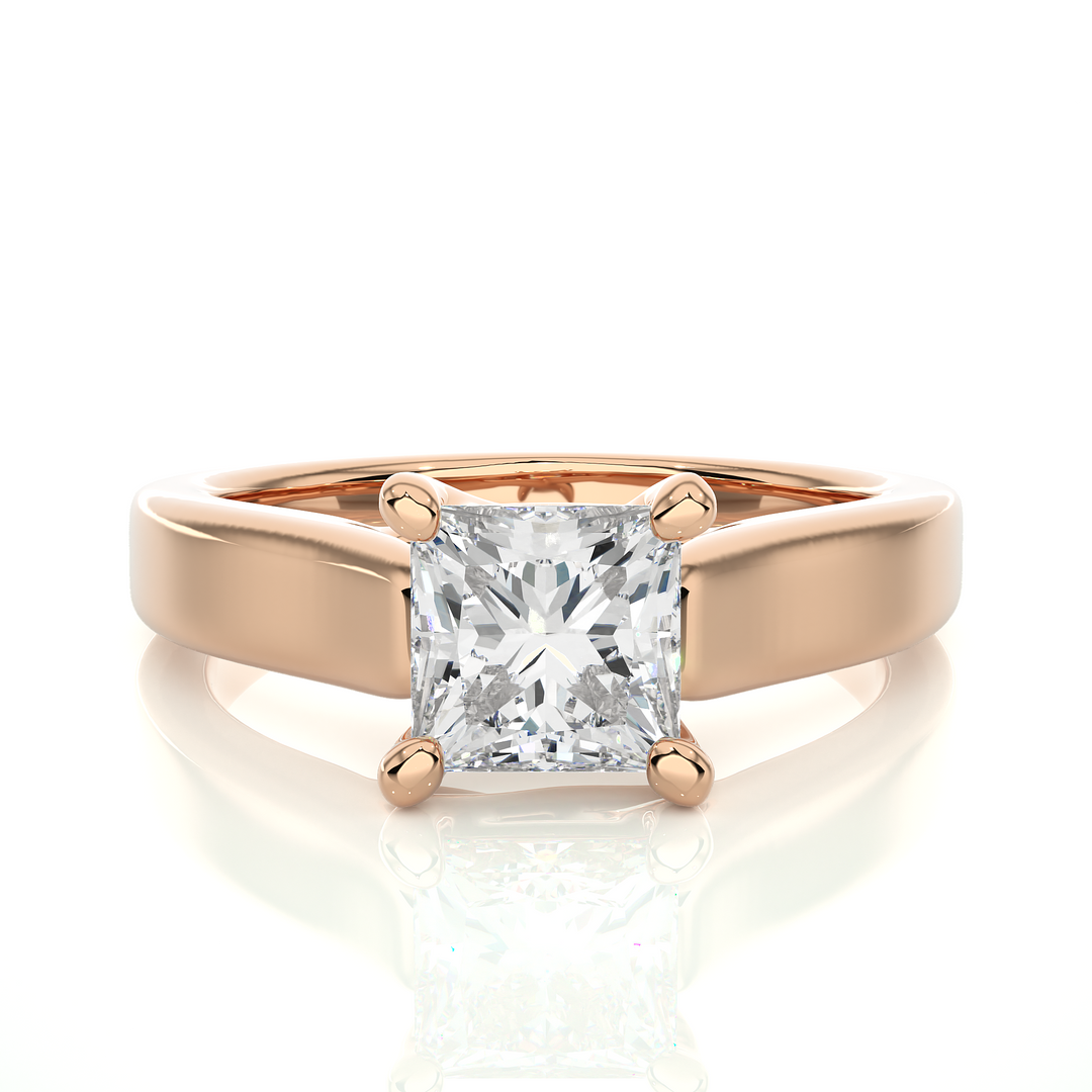 A SOLITAIRE PRINCESS  DIAMOND RING