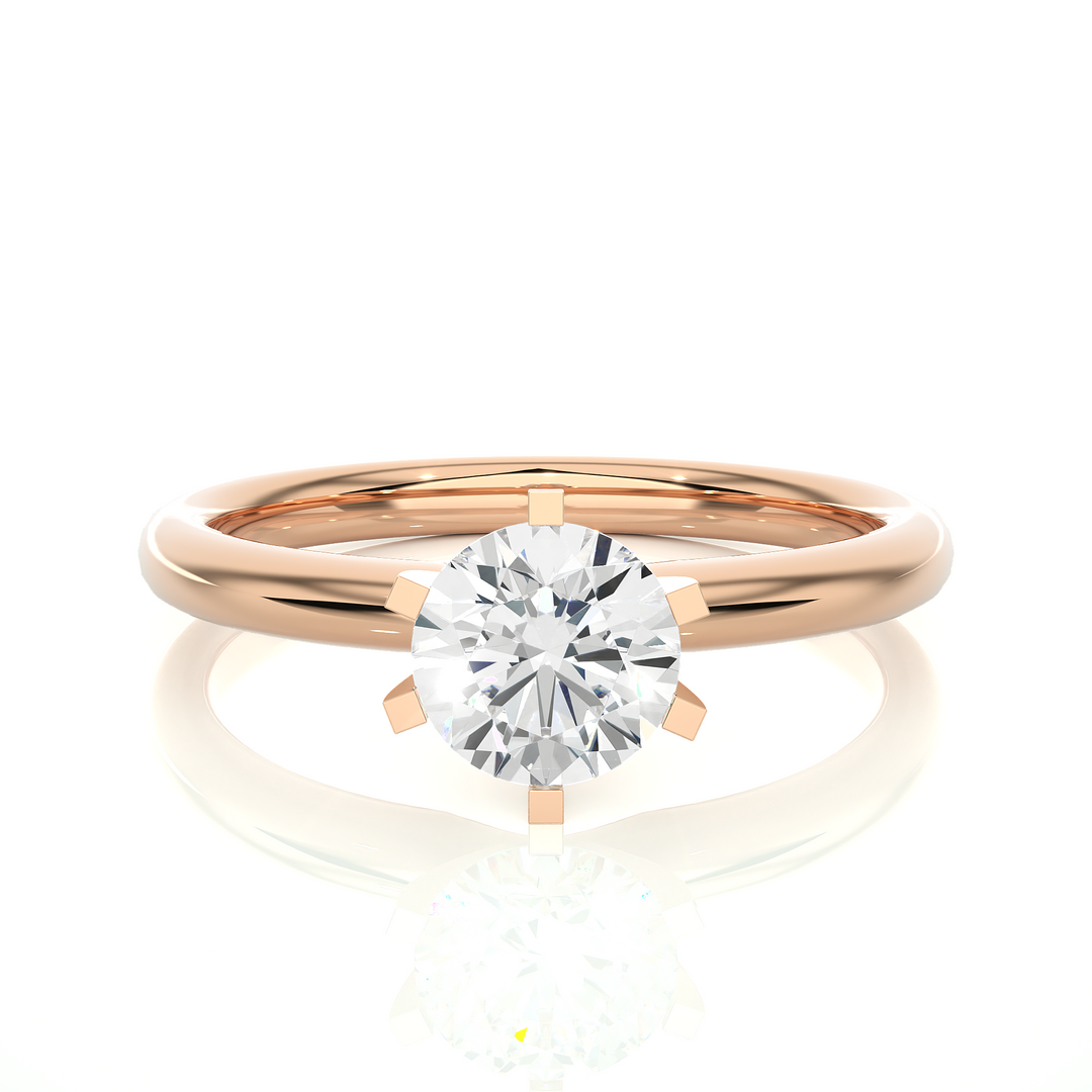 DIAMOND ROUND ENGAGEMENT RING IN PRONG SETTING