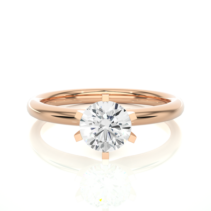 DIAMOND ROUND ENGAGEMENT RING IN PRONG SETTING