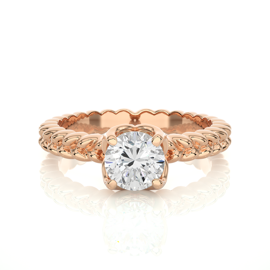 TWISTED TALES ENGAGEMENT RING SET WITH A 1 CARAT SOLITAIRE ROUND DIAMOND