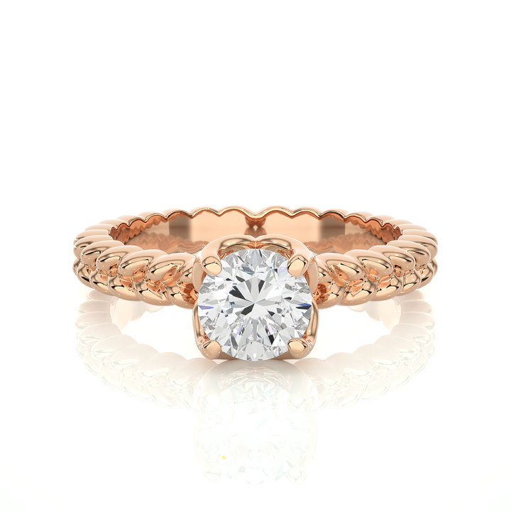 TWISTED TALES ENGAGEMENT RING SET WITH A 1 CARAT SOLITAIRE ROUND DIAMOND