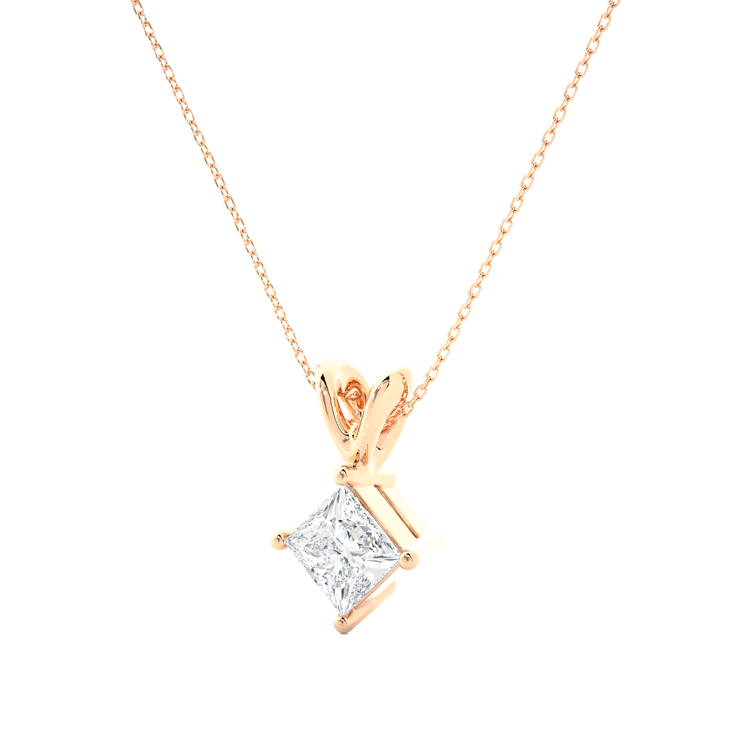 HALF CARAT PRINCESS DIAMOND NECKLACE