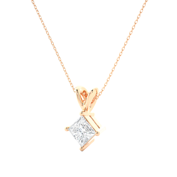 HALF CARAT PRINCESS DIAMOND NECKLACE