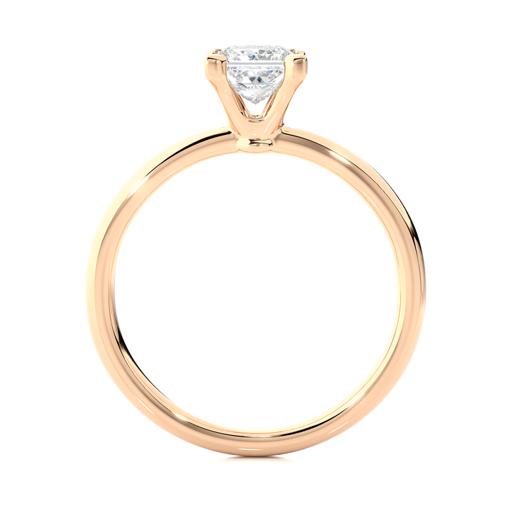 A SOLITAIRE PRINCESS  DIAMOND RING  IN PRONG SETTING