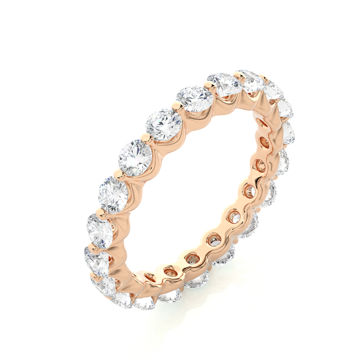 ETERNITY WEDDING RING STUDDED WITH 20 DIAMOND ROUNDS IN PRONG SETTING