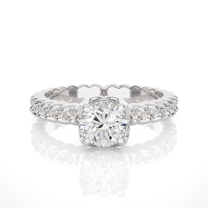 TWISTED TALES ENGAGEMENT RING SET WITH A 1 CARAT SOLITAIRE ROUND DIAMOND