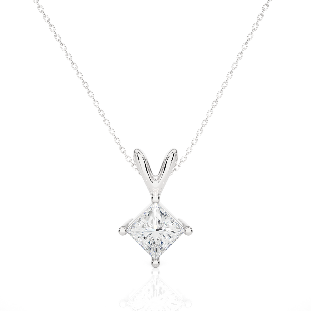 HALF CARAT PRINCESS DIAMOND NECKLACE