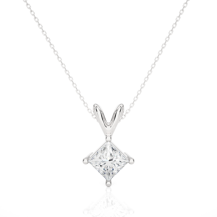 HALF CARAT PRINCESS DIAMOND NECKLACE