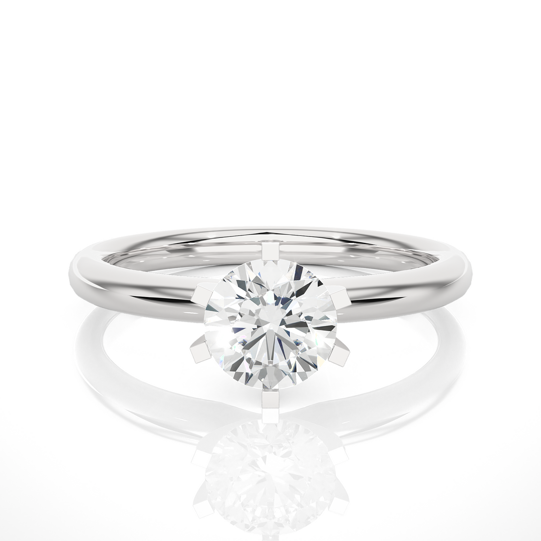 DIAMOND ROUND ENGAGEMENT RING IN PRONG SETTING