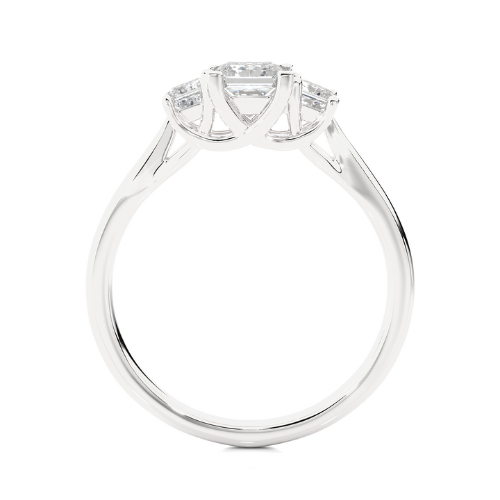 TRILOGY DIAMOND RING  SET WITH THREE PRINCESS DIAMONDS