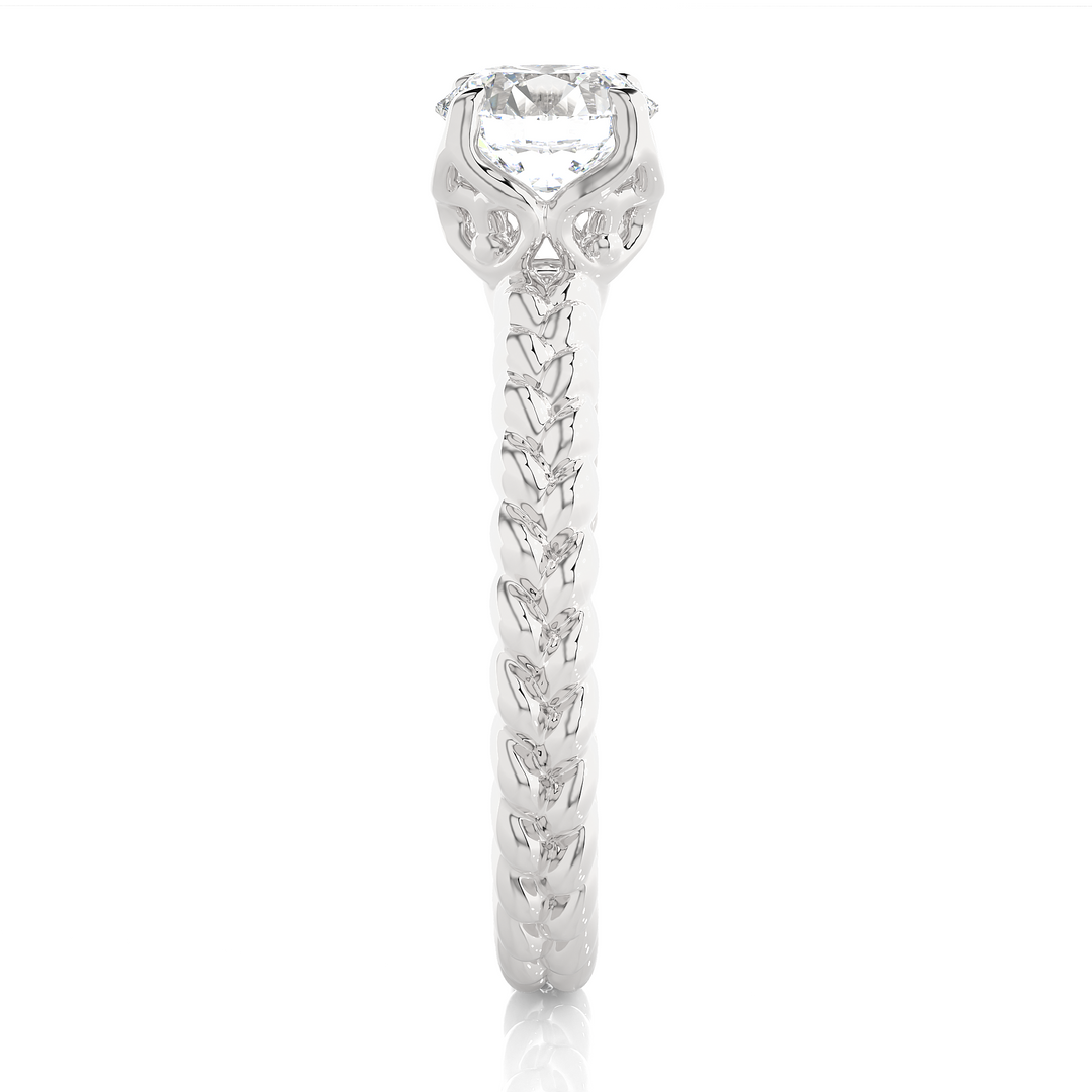 TWISTED TALES ENGAGEMENT RING SET WITH A 1 CARAT SOLITAIRE ROUND DIAMOND