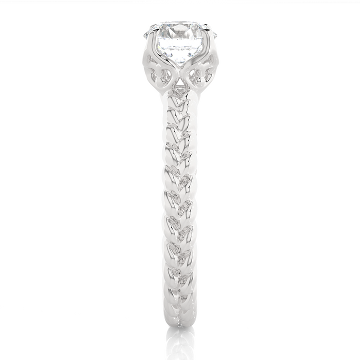 TWISTED TALES ENGAGEMENT RING SET WITH A 1 CARAT SOLITAIRE ROUND DIAMOND