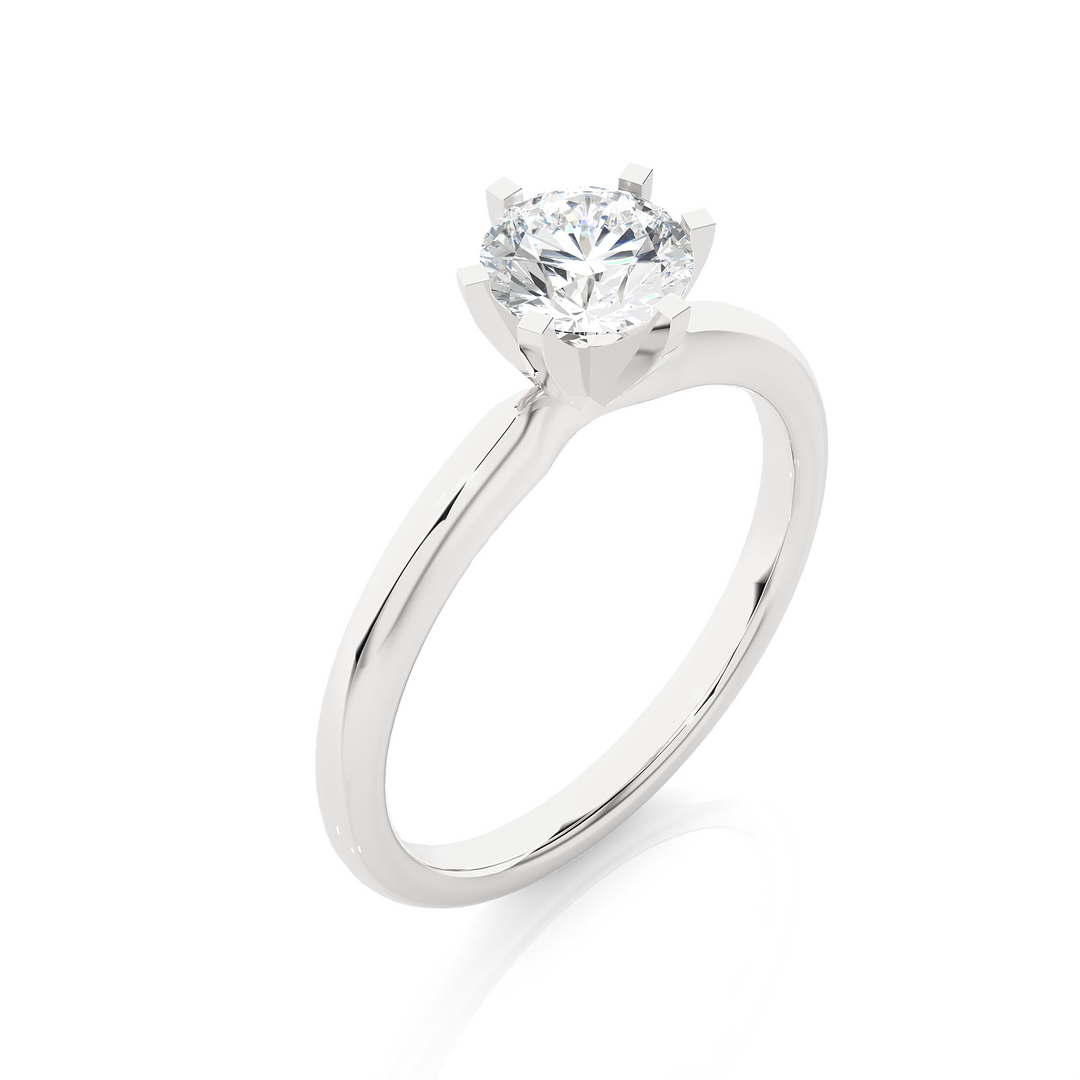 DIAMOND ROUND ENGAGEMENT RING IN PRONG SETTING