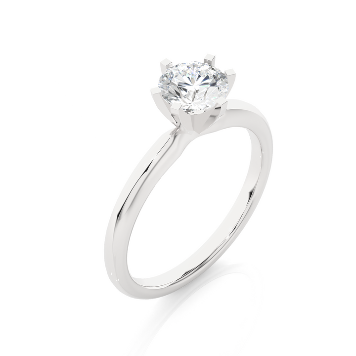 DIAMOND ROUND ENGAGEMENT RING IN PRONG SETTING