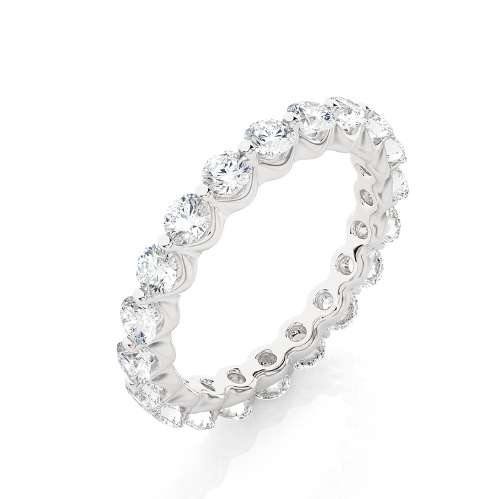 ETERNITY WEDDING RING STUDDED WITH 20 DIAMOND ROUNDS IN PRONG SETTING