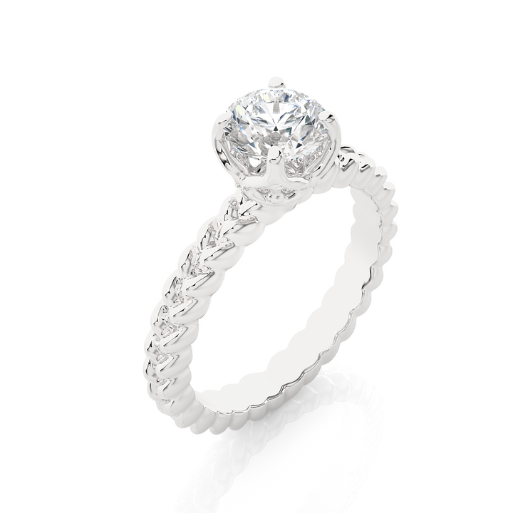 TWISTED TALES ENGAGEMENT RING SET WITH A 1 CARAT SOLITAIRE ROUND DIAMOND