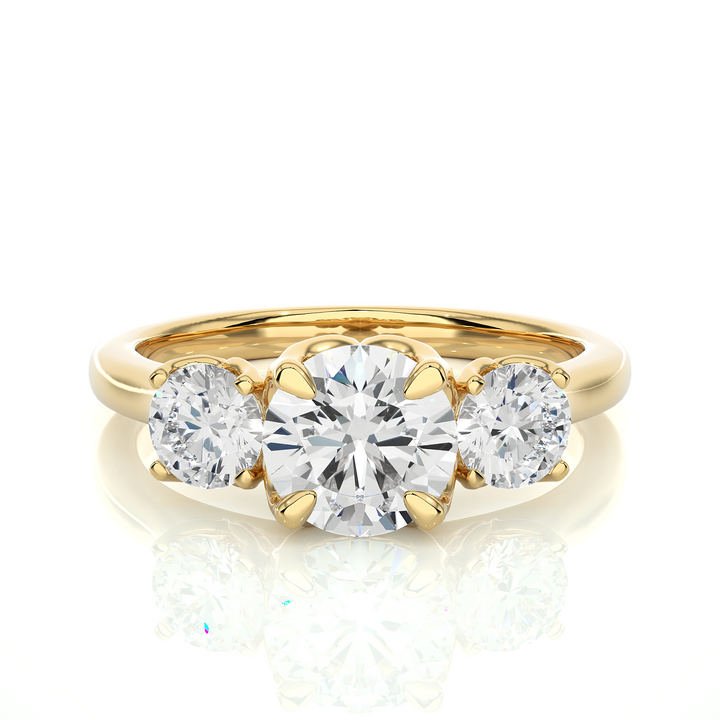ENGAGEMENT RING SET WITH ROUND  AND BAGUETTE DIAMONDS