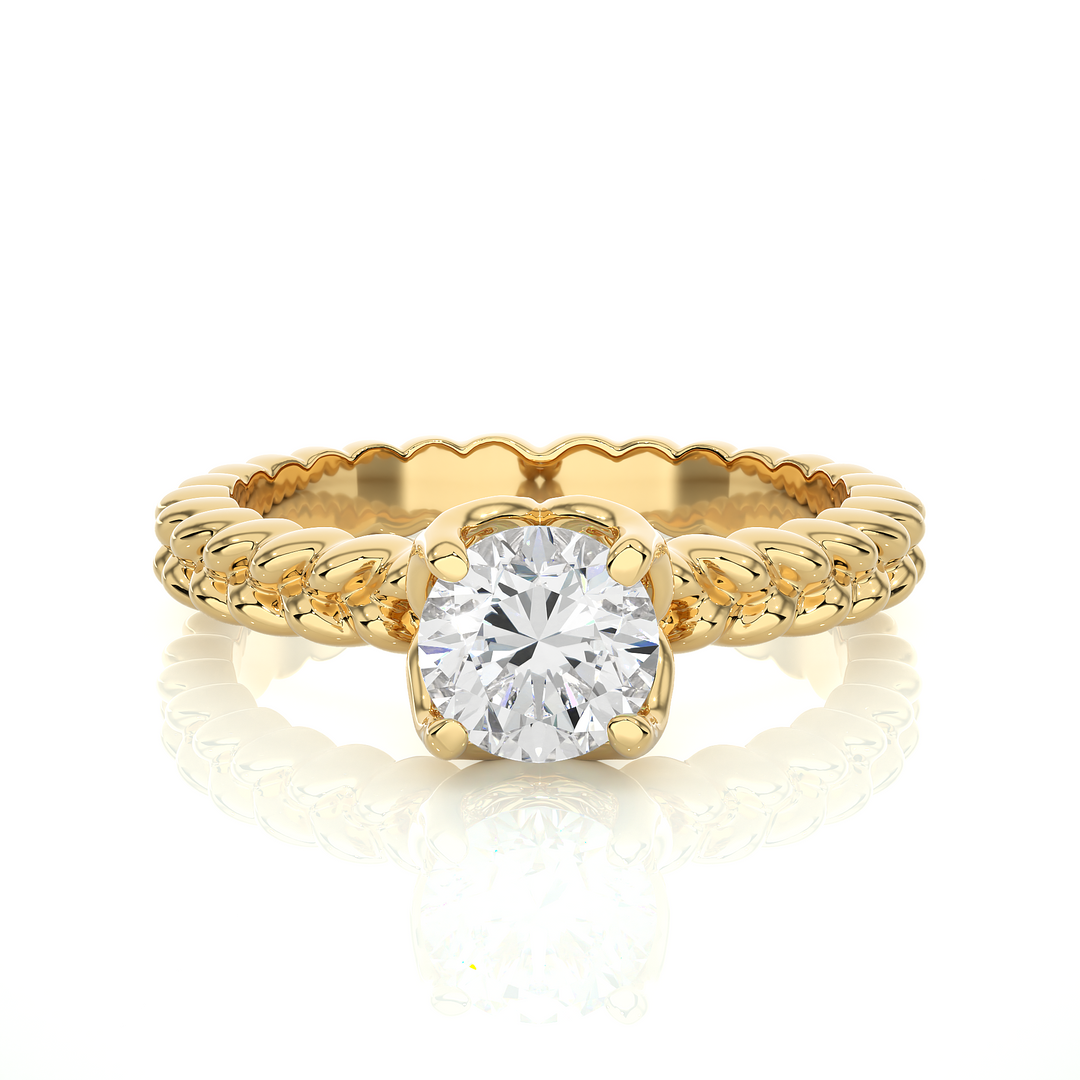 TWISTED TALES ENGAGEMENT RING SET WITH A 1 CARAT SOLITAIRE ROUND DIAMOND