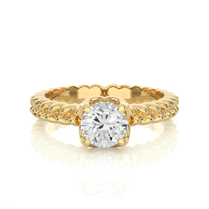 TWISTED TALES ENGAGEMENT RING SET WITH A 1 CARAT SOLITAIRE ROUND DIAMOND