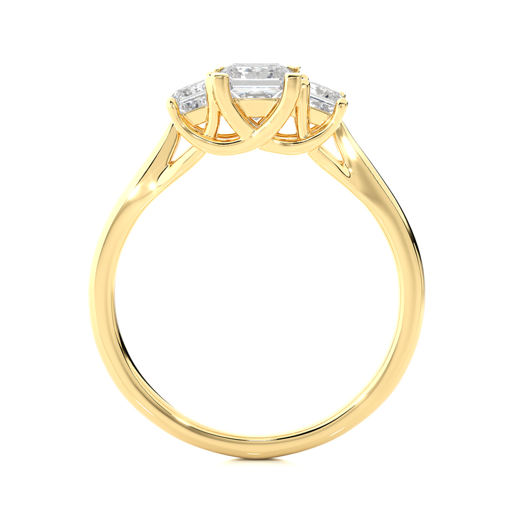 TRILOGY DIAMOND RING  SET WITH THREE PRINCESS DIAMONDS