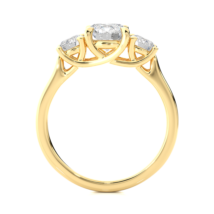 ENGAGEMENT RING SET WITH THREE ROUND SHAPE DIAMONDS