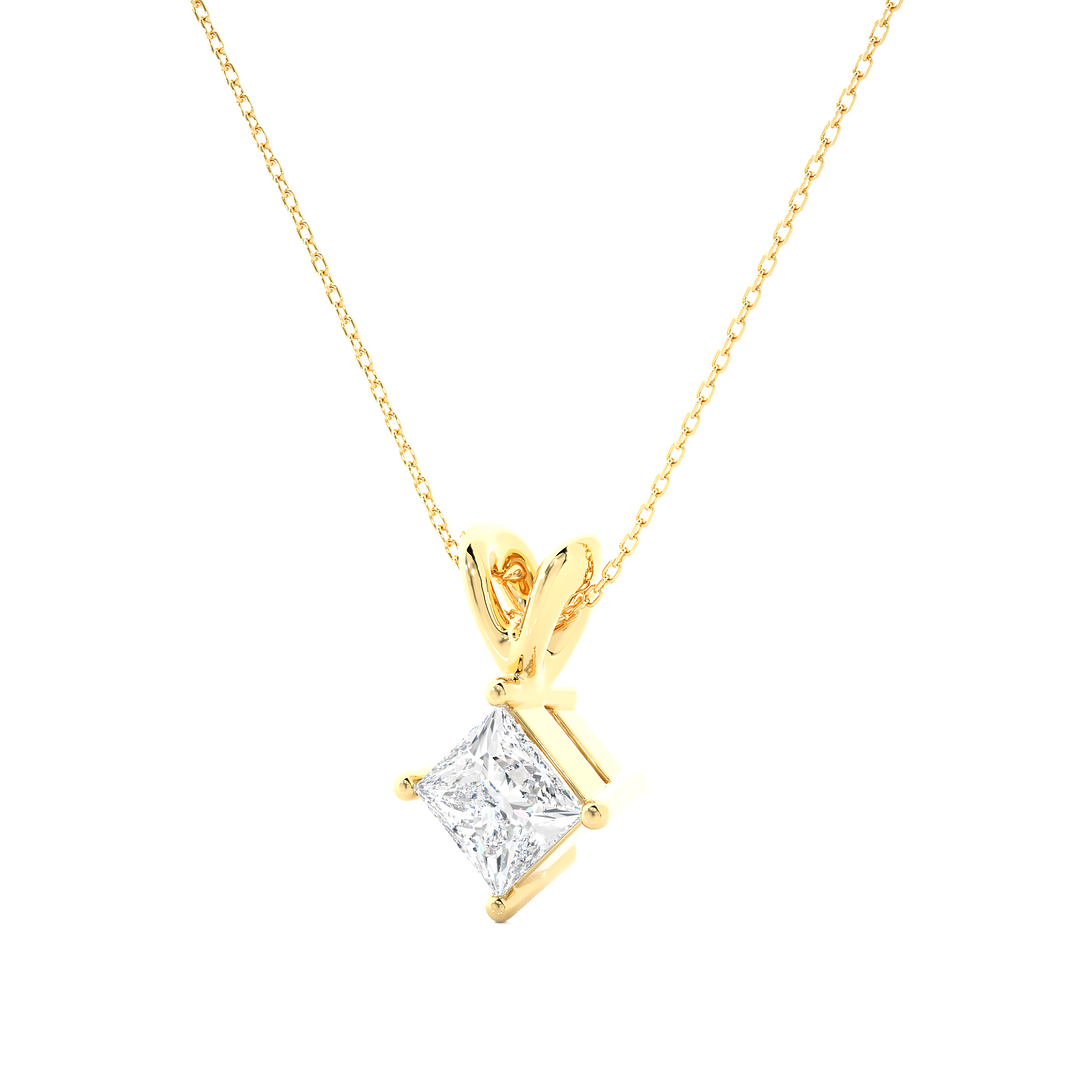 HALF CARAT PRINCESS DIAMOND NECKLACE