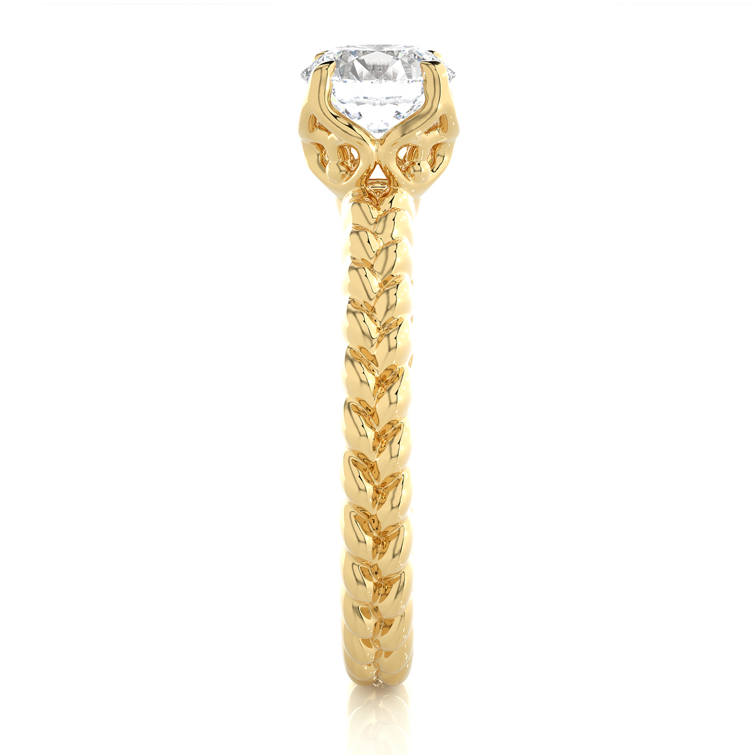 TWISTED TALES ENGAGEMENT RING SET WITH A 1 CARAT SOLITAIRE ROUND DIAMOND