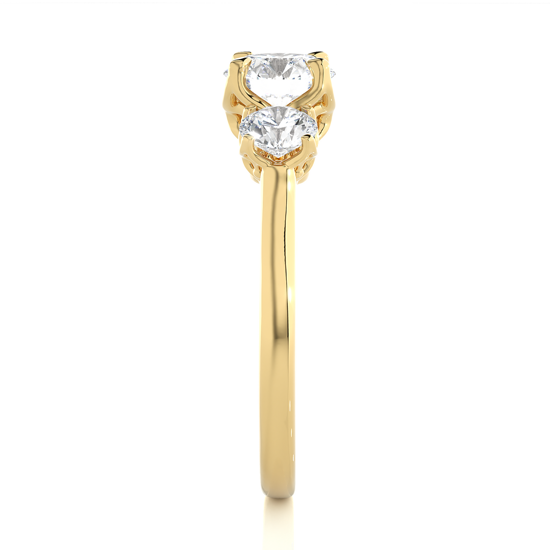 ENGAGEMENT RING SET WITH ROUND  AND BAGUETTE DIAMONDS