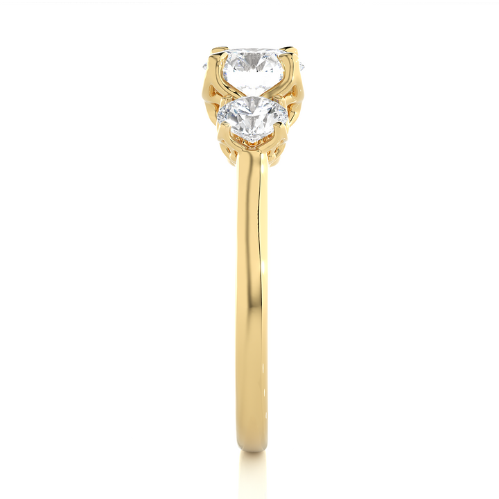 ENGAGEMENT RING SET WITH ROUND  AND BAGUETTE DIAMONDS