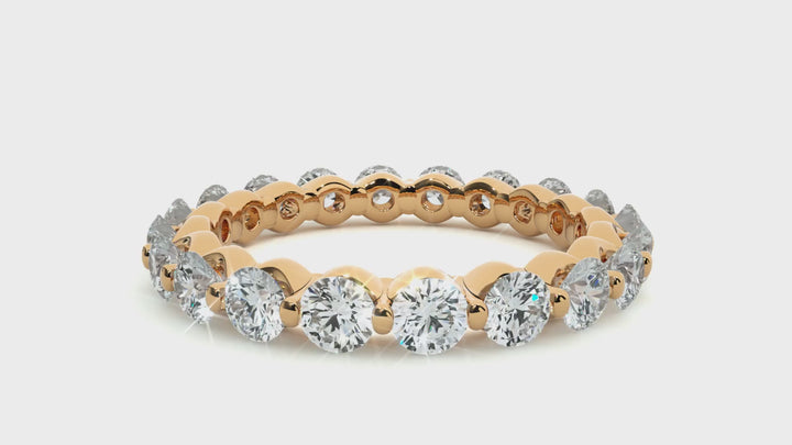 ETERNITY WEDDING RING STUDDED WITH 20 DIAMOND ROUNDS IN PRONG SETTING
