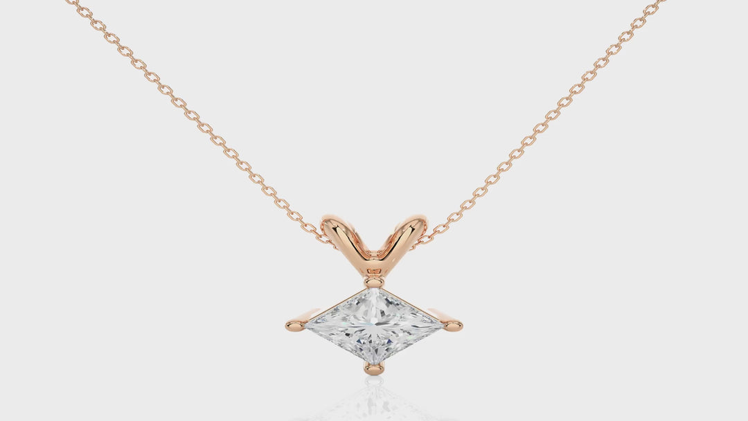 HALF CARAT PRINCESS DIAMOND NECKLACE