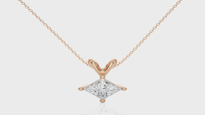 HALF CARAT PRINCESS DIAMOND NECKLACE