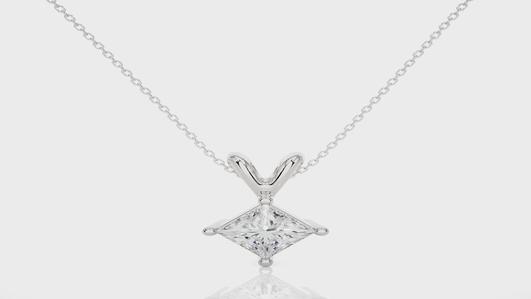 HALF CARAT PRINCESS DIAMOND NECKLACE