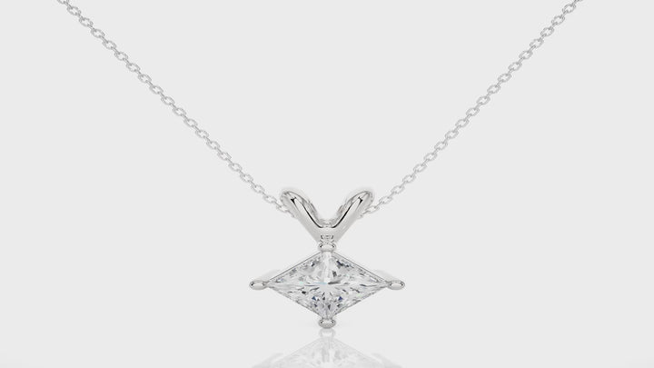 HALF CARAT PRINCESS DIAMOND NECKLACE