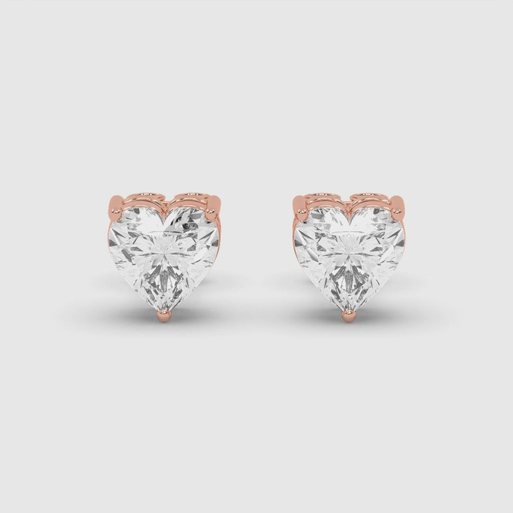 One Carat Hearts Earring