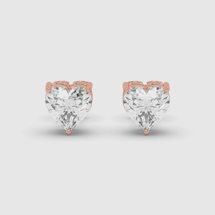 One Carat Hearts Earring