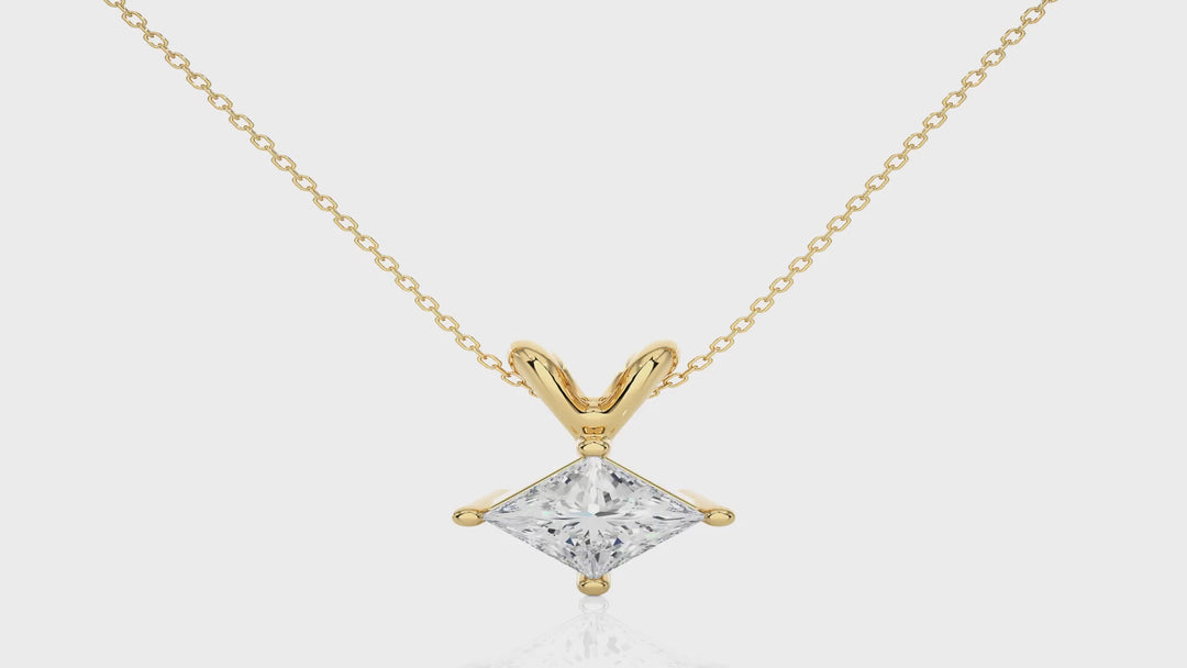 HALF CARAT PRINCESS DIAMOND NECKLACE