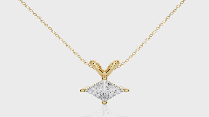 HALF CARAT PRINCESS DIAMOND NECKLACE